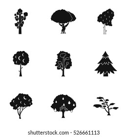 Arboreal plant icons set. Simple illustration of 9 arboreal plant vector icons for web