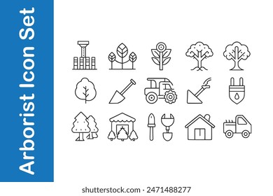 Arborist Icon Set with editable vector.  