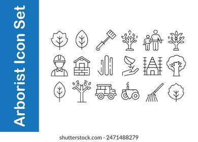 Arborist Icon Set with editable vector.  