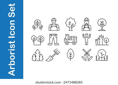 Arborist Icon Set with editable vector.  