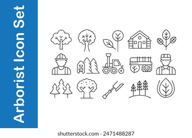 Arborist Icon Set with editable vector.  