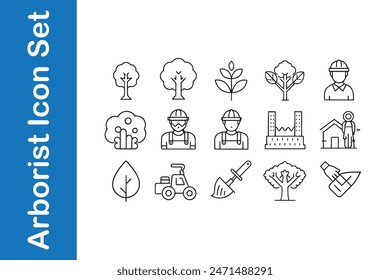 Arborist Icon Set with editable vector.  