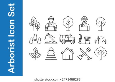 Arborist Icon Set with editable vector.  