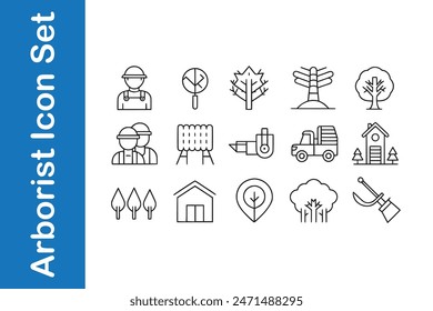 Arborist Icon Set with editable vector.  