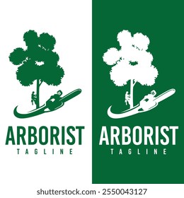 Arborist Tree Cutter Business logo design template.