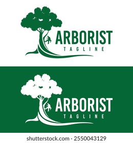 Arborist Tree Cutter Business logo design template.