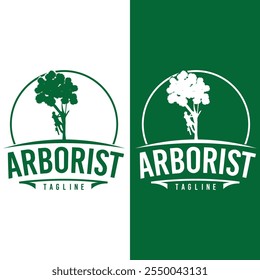 Arborist Tree Cutter Business logo design template.