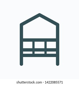 Arbour isolated icon, garden arbour linear vector icon