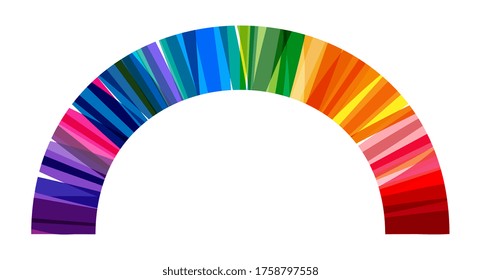 Arc of circle made of superposed colored bands