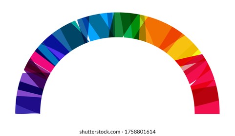 Arc of circle made of superposed colored bands