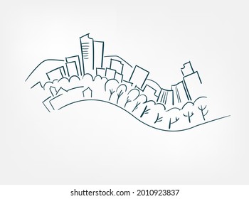 arc city vector sketch isolated simple design element