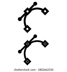 Arc curve tool icon vector logo, black and white version