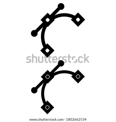 Arc curve tool icon vector logo, black and white version