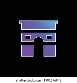 Arc De Triomphe blue gradient vector icon