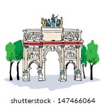 Arc de Triomphe du Carrousel in Paris, France.