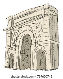 Arc de Triomphe du Carrousel on Place du Carrousel, Paris, France