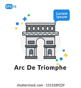 arc de triomphe Flat icon. Used For web, logo, mobile app, User Interface