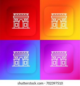 Arc de triomphe four color gradient app icon set