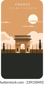 Arc de Triomphe france background illustration