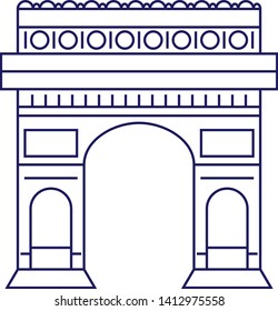 Arc de triomphe geometric illustration isolated on background
