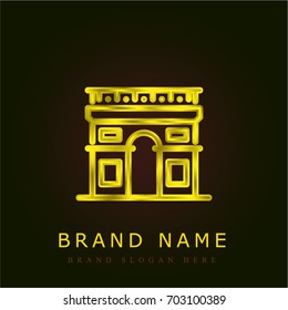 Arc de triomphe golden metallic logo