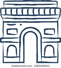 Arco De Triunfo. ilustración vectorial dibujada a mano