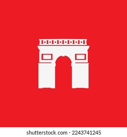 Arc de Triomphe icon, graphic resource template, vector illustration.
