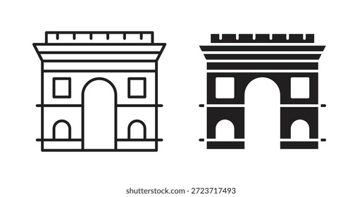 Arc de Triomphe Symbol. Symbol, Logo-Abbildung. Grafiksymbolsatz