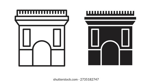 Arc de Triomphe icons for design. Easily editable stroke. Modern flat design.