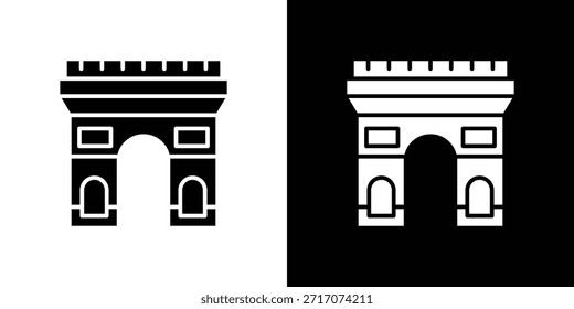 Arc de Triomphe Symbole Vektor Silhouette Design. Grafik-Design-Illustration mit Vektorgrafik.