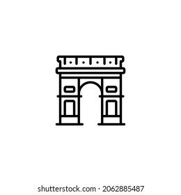 Arc de Triomphe Line Icon, Vektorvorlage