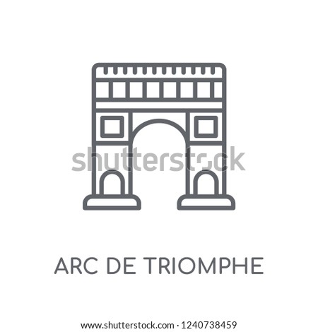 Arc de triomphe linear icon. Modern outline Arc de triomphe logo concept on white background from Architecture and Travel collection. Suitable for use on web apps, mobile apps and print media.