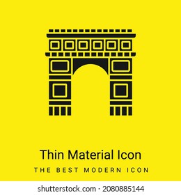Arc De Triomphe minimal bright yellow material icon