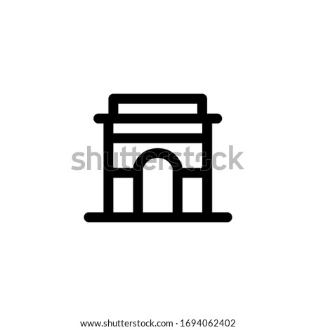 Arc de Triomphe Monument Paris France Landmark Outline Icon Vector Illustration
