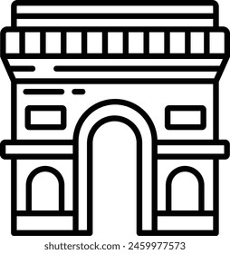 Arc De Triomphe. outline icon vector illustration