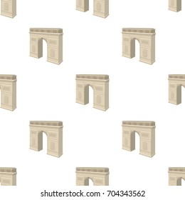 Arc de Triomphe in Paris. Arch Building single icon in cartoon style vector symbol stock illustration web.