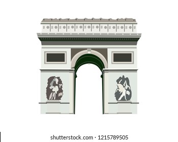 Arc de Triomphe. Paris. European landmark. Travel. Vector flat illustration