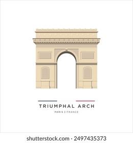 Arco del Triunfo, París, Francia. Vector