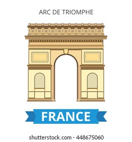 Arc De Triomphe, Paris. France. Flat Vector illustration.