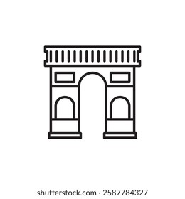 Arc de triomphe paris icon flat design