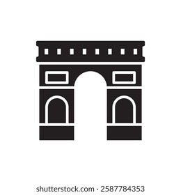 Arc de triomphe paris icon flat design