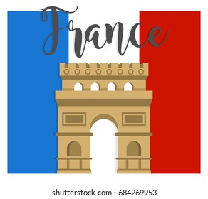 Arc de Triomphe of Paris icon illustration design