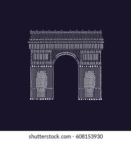 Arc de Triomphe Paris in the stars.  Conceptual idea. Vector Illustration. 