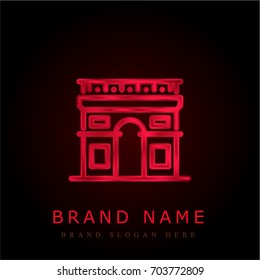 Arc de triomphe red chromium metallic logo