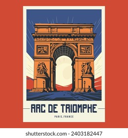 Arc de Triomphe Retro Vintage Poster Vektor