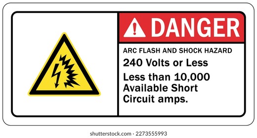 Arc flash hazard sign and labels