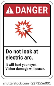 Signo de peligro de flash de arco y etiquetas