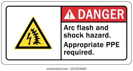 Arc flash hazard sign and labels