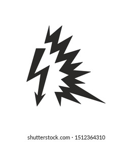 Arc Flash Sign Isolated On White Background. Shock Symbol Simple, Flat, Vector, Icon You Can Use Your Website Design, Mobile App Or Industrial Design