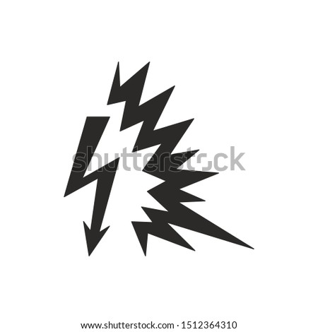 Arc Flash Sign Isolated On White Background. Shock Symbol Simple, Flat, Vector, Icon You Can Use Your Website Design, Mobile App Or Industrial Design